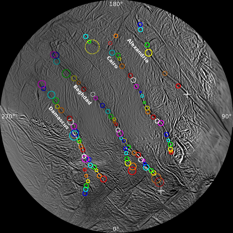 Illustration for article titled Over 100 Geysers On Enceladus May Be Spouting Water Onto Its Surface